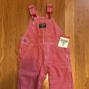 Oshkosh Red striped overalls